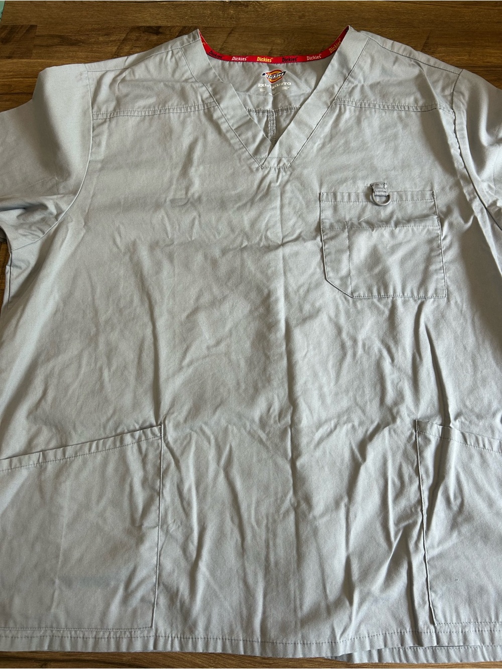 Dickies EDS Signature Men's Light Gray V-Neck Scrub Top - Size 2XL